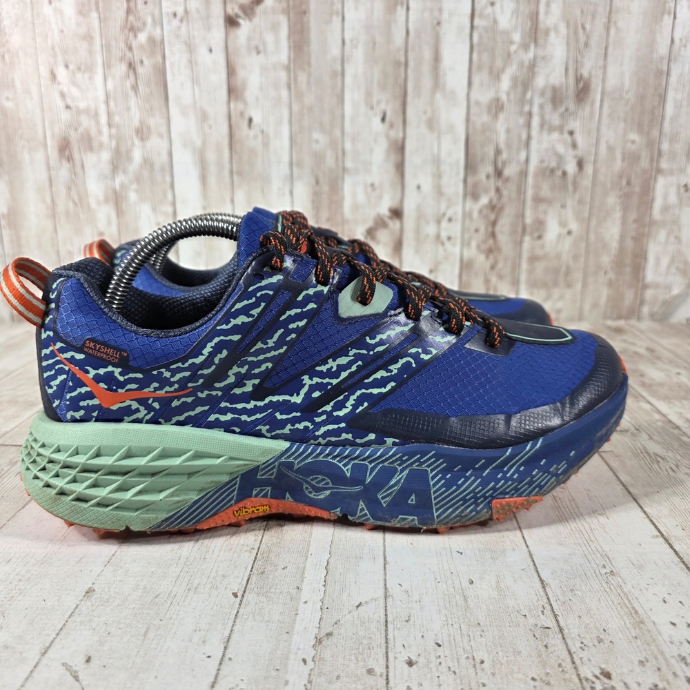 Hoka One One Speedgoat 3 WP Mens 8.5 Blue Waterproof Trail Running Shoes 1102501